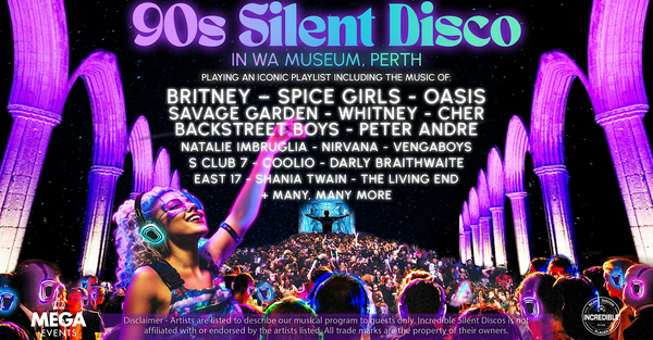 90s Silent Disco at WA Museum (City Room Outdoor Event Space)- Sat 11th Oct