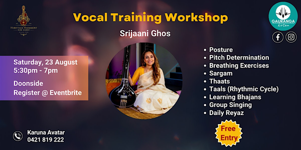 Vocal Training Workshop with Srijaani Ghos