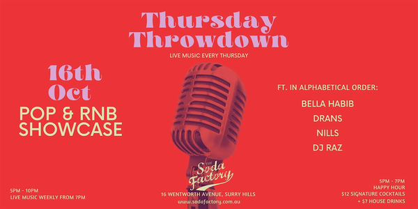 FREE ENTRY - The Thursday Throwdown pres. POP + R&B SHOWCASE