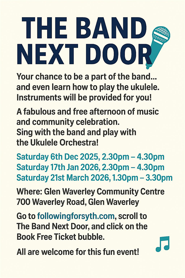 Engaging Community in Singing, Playing Ukelele and even Air Guitar.